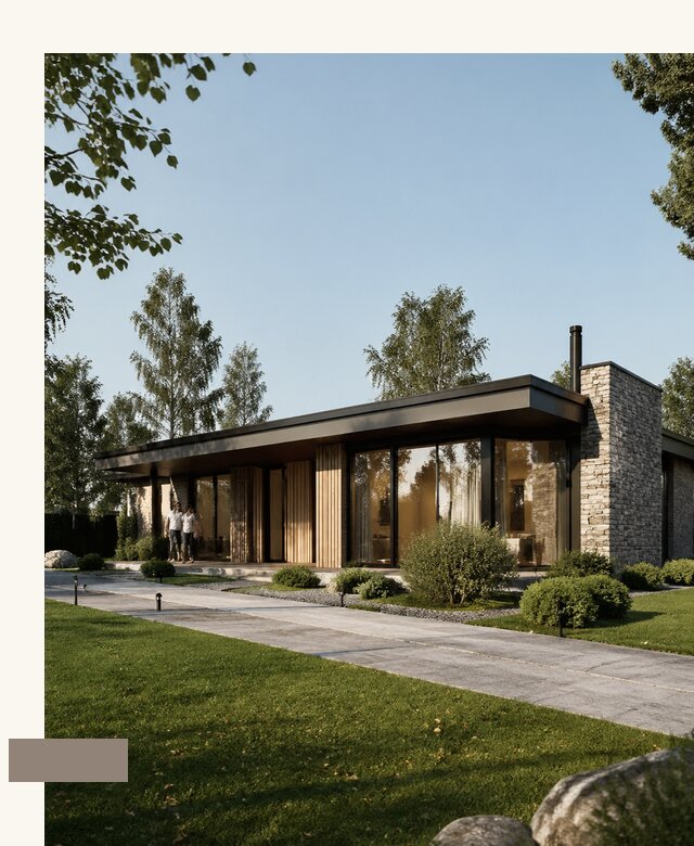 Проект одноэтажного дома с панорамными окнами в Костроме от 66359 р. | А3дПро-Кст